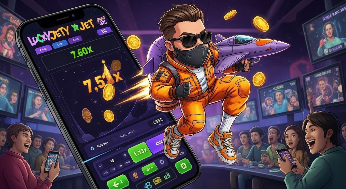 Jet taking off with rising multipliers and players watching