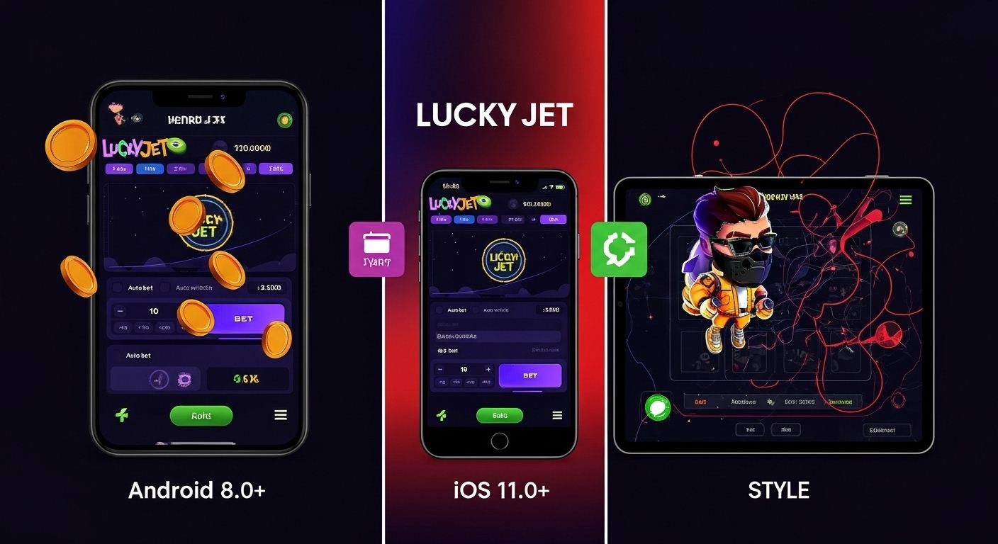 Lucky Jet across devices with OS compatibility labels