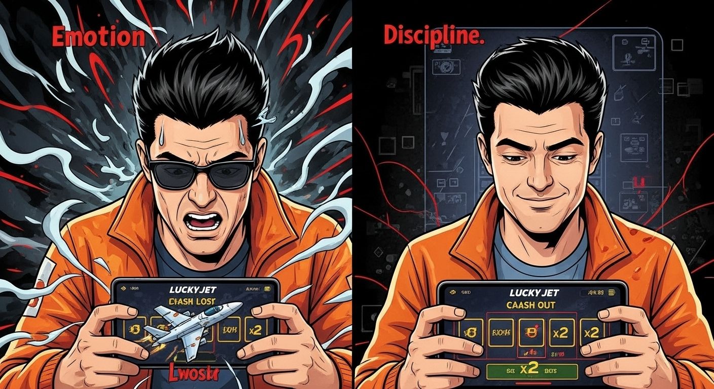 Comparison of emotional vs. disciplined Lucky Jet decisions